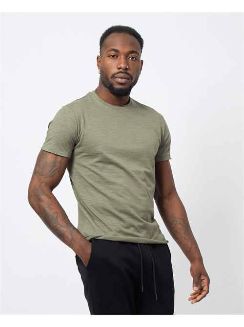 Yes Zee Raw Cut Cotton Crew Neck T-Shirt YES ZEE | T722-TL000979